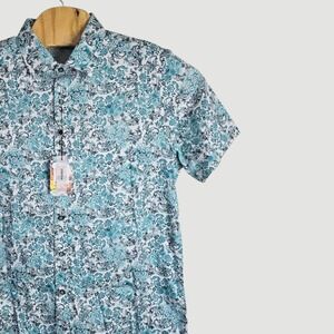 Robert Graham Downing Classic Fit Mens L Evergreen Short Sleeve Button Up Shirt